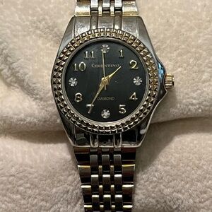 Cerrentino Womens Silver and Gold Watch Diamond series